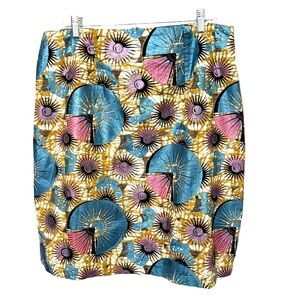 Colorful Patterned Pencil Skirt